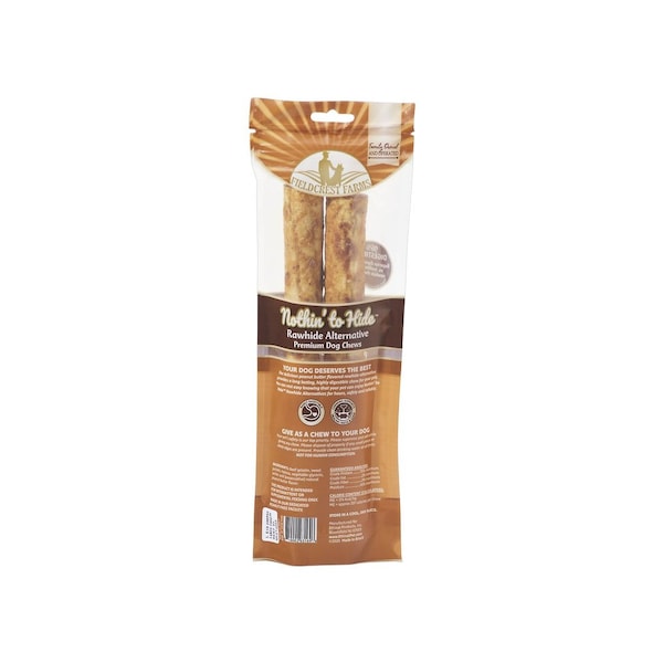 Fieldcrest Farms Nothin' to Hide Dog Chew Treat Rolls, Peanut Butter Flavor, Large 10-In Pair - 169