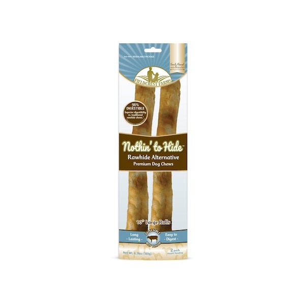 Fieldcrest Farms Nothin' to Hide Dog Chew Treat Rolls, Beef Flavor, Large 10-In Pair - 153