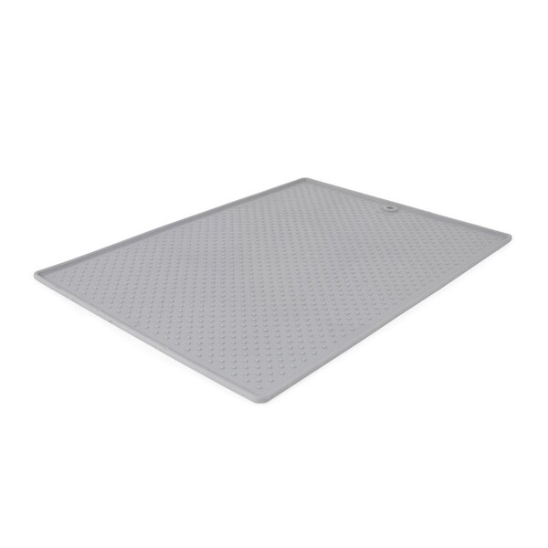 Swainzagal PW900429 13 x 19 in. Pet Bowl Rectangular Grippmat, Light Gray - SW3023370