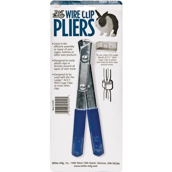 Miller Mfg Wire Clip Plier, Ferrule, MetalPlastic, For ACC1 and ACC120 Pet Lodge Wire Cage Clips - ACP2