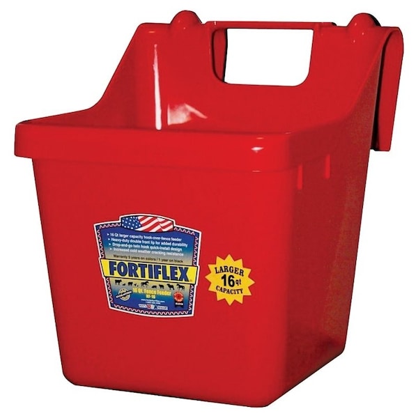 Fortex Fortiflex 1301602 Bucket Feeder, Fortalloy Rubber Polymer, Red - HF-16 RED