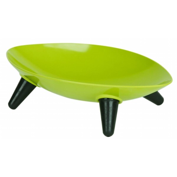 Petpurifiers Melamine Couture Sculpture Single Dog BowlOil Green - PE484737