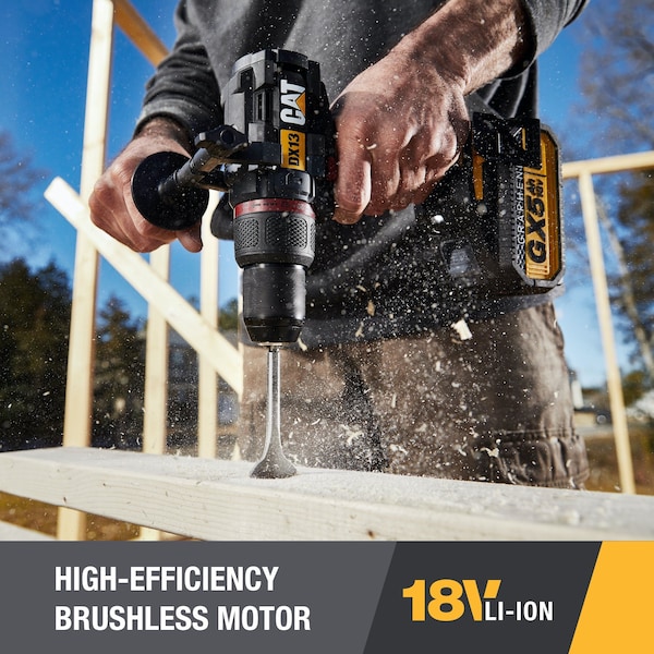 Caterpillar Cat 18V 1 FOR ALL 1/2 in. Cordless Hammer Drill with Brushless Motor and Graphene Battery - DX13