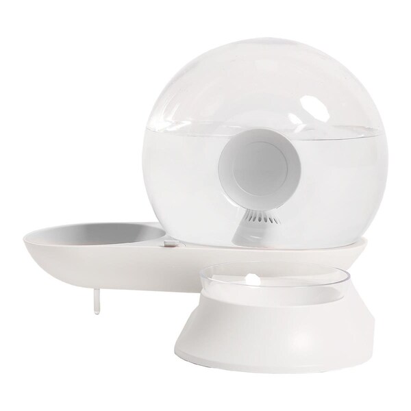 Petpurifiers Snail Shaped 2-in-1 Automated Gravity Pet Filtered Water Dispenser & Food Bowl, Grey - One Size - PE3176255