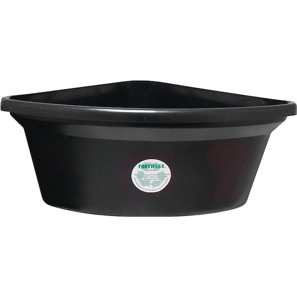 Fortex Fortiflex Corner Feeder, 24 qt Volume, Rubber Polymer, Black - CF24BX