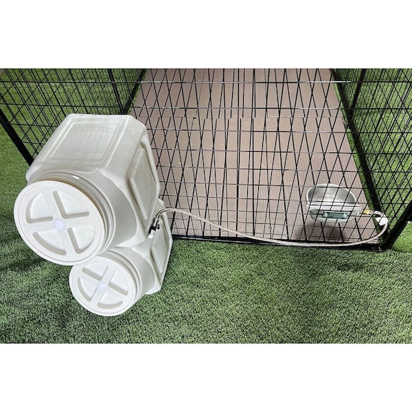 K9 Kennel Store The Vault 60LB. Food Dispenser + 7 Gallon Stainless Steel Auto Water Bowl Combo - K9VAULTCOM