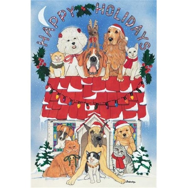 Pipsqueak Productions Pipsqueak Productions C959 Mix Dog With Cat Holiday Boxed Cards - C959