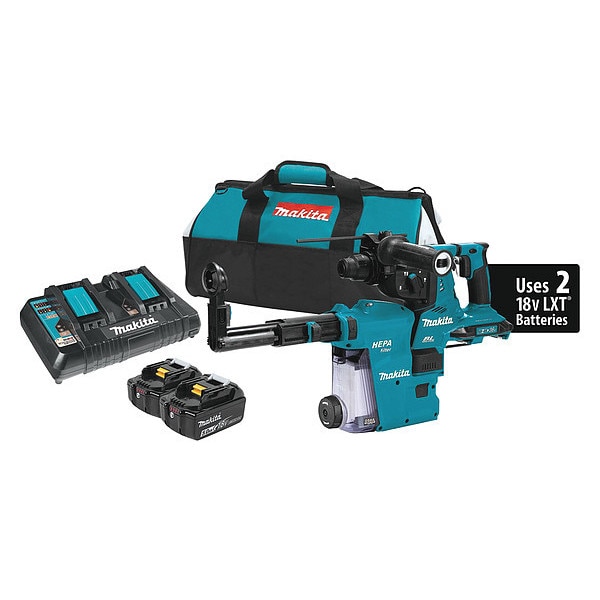 Makita 36V (18V X2) LXT® BL 1-1/8" SDS-PLUS Rotary Hammer Kit, AWS™ (5.0Ah) - XRH10PTW