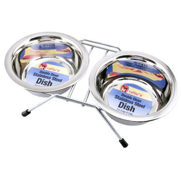Westminster Pet Products 19416 16 oz. Stainless Steel Double Diner Pet Bowl - 134329