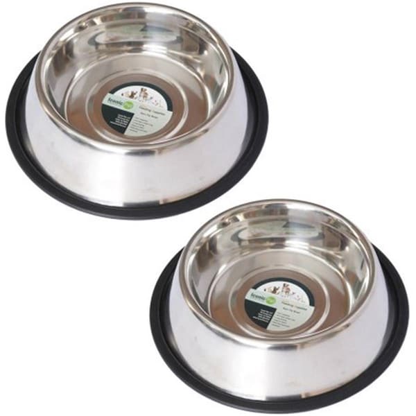Reincarnation 16 oz Stainless Steel Non-Skid Pet Bowl for Dog Or Cat, 2PK - RE896053