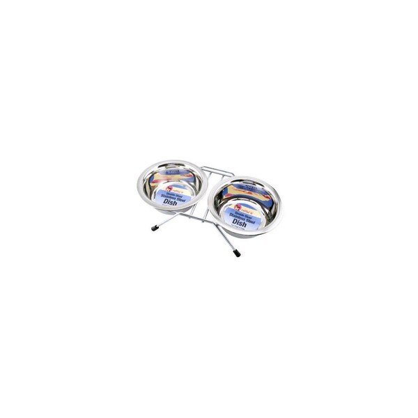 Westminster Pet Products Double Diner Pet Bowl, Stainless Steel, 11.8 oz. - 19416