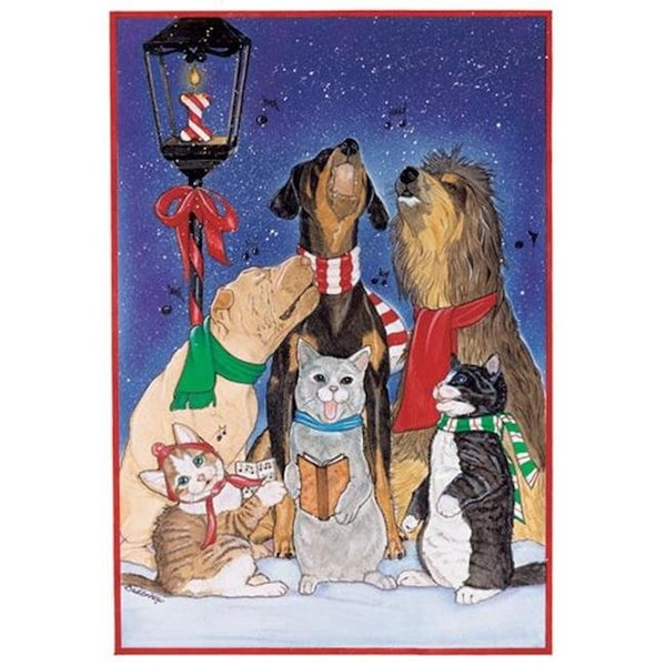 Pipsqueak Productions Pipsqueak Productions C825 Mix Dog With Cat Holiday Boxed Cards - C825