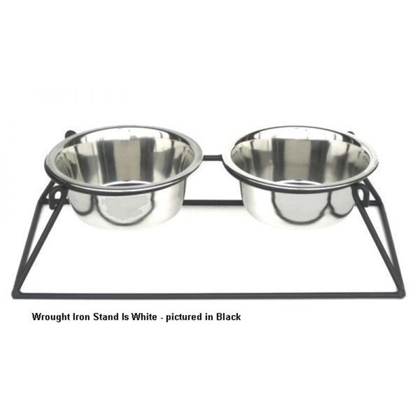 Petmasters Raised Double Pyramid Diner- White - 1 Qt. - PE3673999