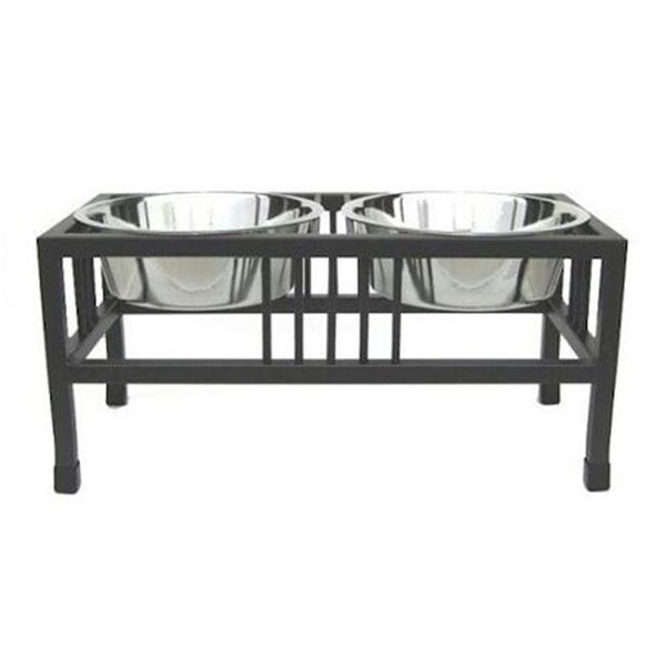 Petsstop Petsstop RDB13-XL-M Baron Double Raised Dog Bowl - Extra Large-Mocha - RDB13-XL/M