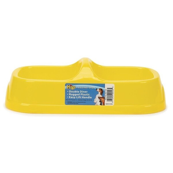 Hilo Dog Feeding Bowl, L, 14 oz Volume, 2-Compartment, Plastic - 00213H