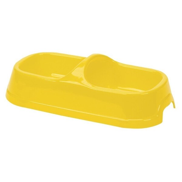 Hilo Dog Feeding Bowl, L, 14 oz Volume, 2-Compartment, Plastic - 00213H