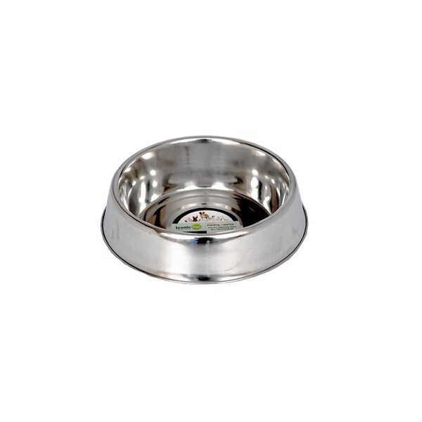 Iconic Pet 24 oz Anti Ant Stainless Steel Non Skid Pet Bowl for Dog or Cat, 3 cup - 92193