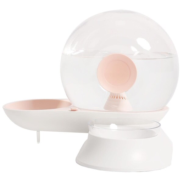 Petpurifiers Snail Shaped 2-in-1 Automated Gravity Pet Filtered Water Dispenser & Food Bowl, Pink - One Size - PE3175018