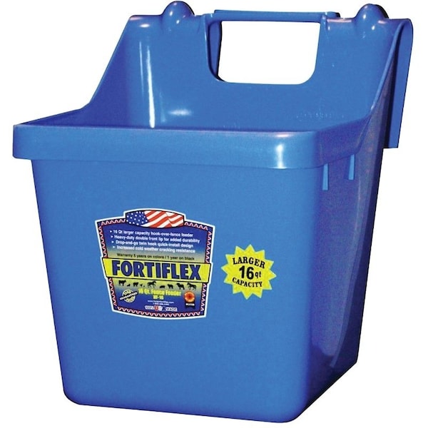 Fortex Fortiflex 1301600 Bucket Feeder, Fortalloy Rubber Polymer, Blue - HF-16 BLUE