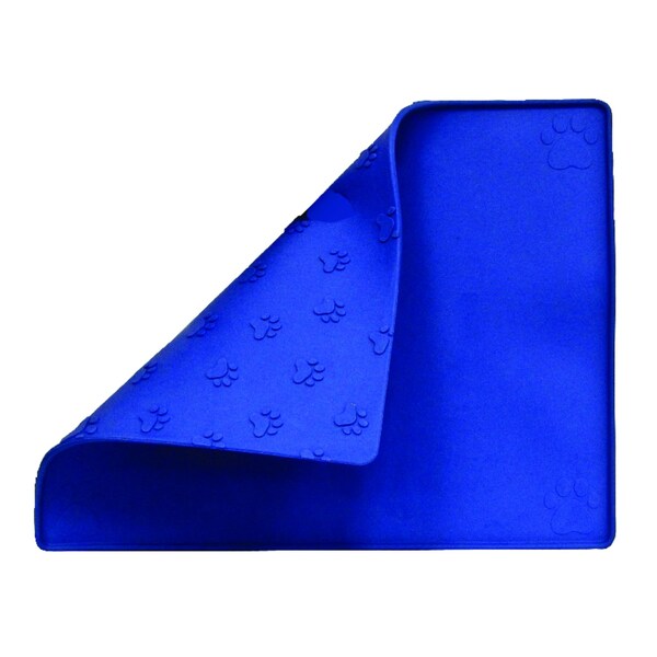 Prestige Prestige Prints Blue Plain Rubber Feeder Mat For All Pets - A00258