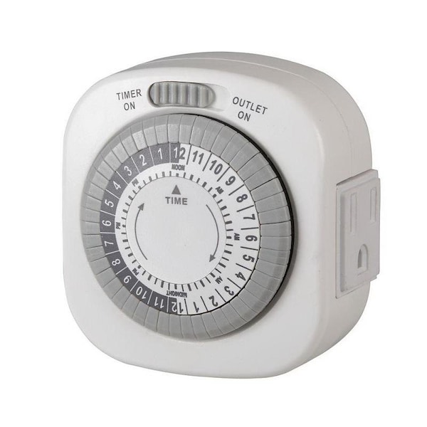 Westek AmerTac Mechanical Timer, 15 A, 125 V, 1875 W, 1 Outlet, White - TM1677DHB