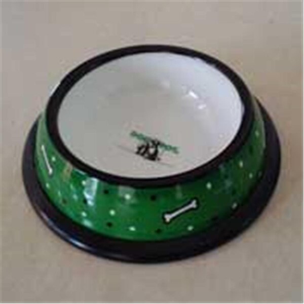 Beloved Dog Bowl Green  White Dog Bones - BE60421