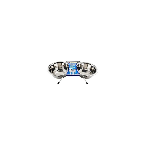 Westminster Pet Products Pet Bowl Duo, With Stand, Stainless Steel, 24.5 oz. - 19432