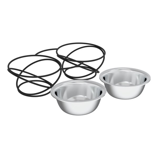Pet Adobe Stainless Steel Elevated 2-piece Pet Bowls with Decorative 3.5 in Stand for Dogs/Cats, 40 oz - 655130HHU