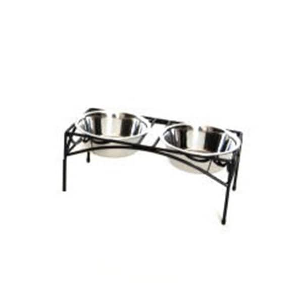 Petmasters Raised Double Regal Diner Low- Black - 1 qt. - PE3115473