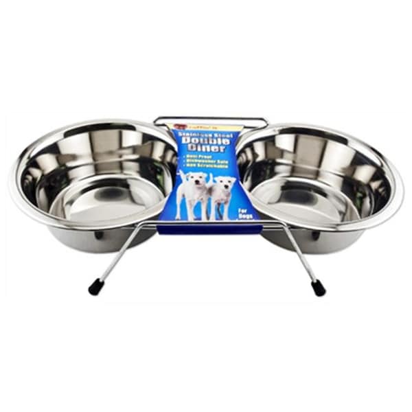 Westminster Pet Westminster Pet Products 19432 Stainless Steel Double Diner Raised Pet Bowls - 158225