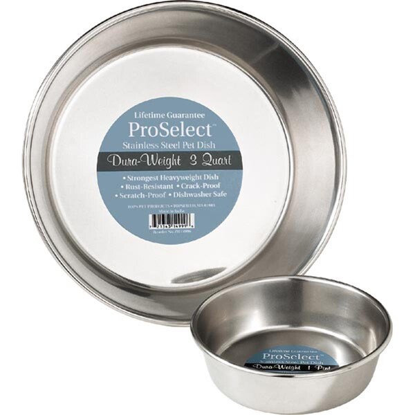 Pet Pals ProSelect Stainless Steel Dura-Weight Dish 1 Qt - PE392041
