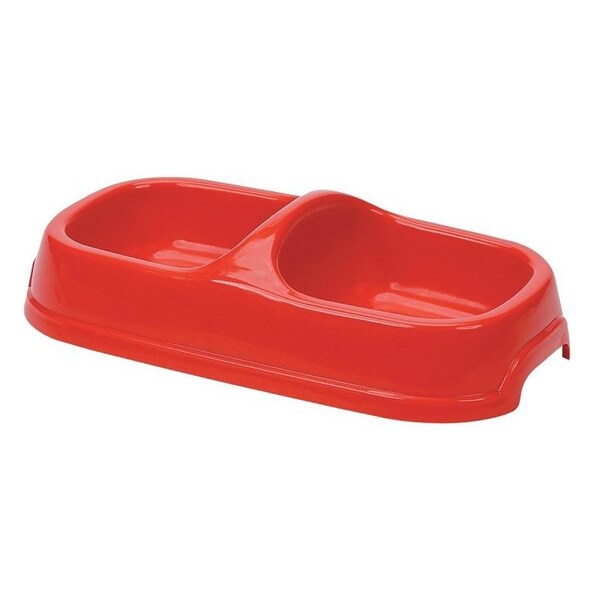 Hilo Dog Feeding Bowl, M, 8 oz Volume, 2-Compartment, Plastic, Dark Blue - 00212H