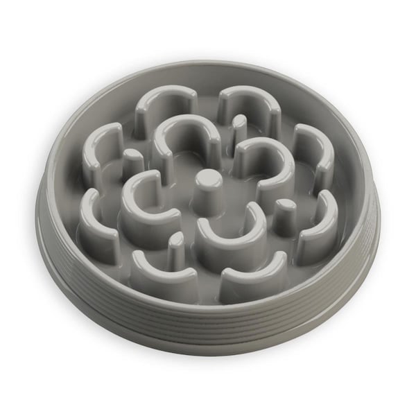 Tarhong Slow Chow Medallion Medium Feeder - Grey Set of 2 - PFWSB5098MFE