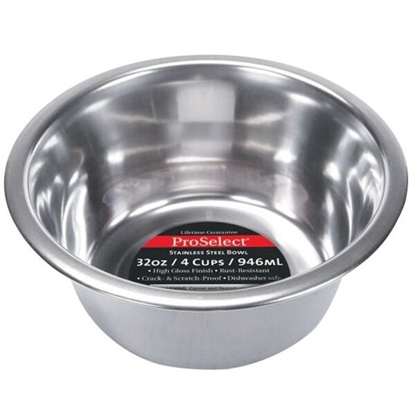 Hilo Pet Feeding Dish, S, 1 qt Volume, Stainless Steel - ZW150 32/5661