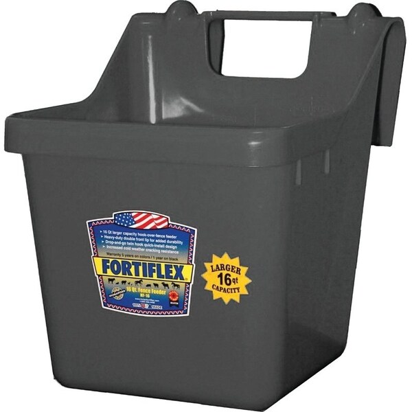 Fortex Fortiflex 1301601 Bucket Feeder, Fortalloy Rubber Polymer, Black - HF-16BX