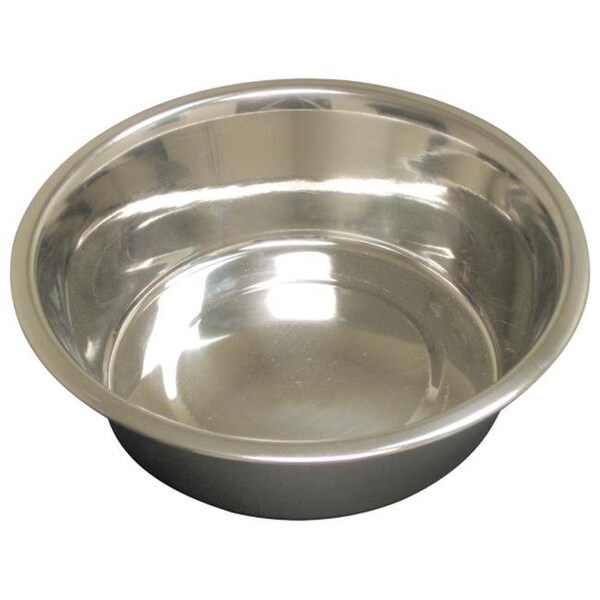 Qt Dog QT Dog 3544 Embossed Rim Medium 2 qt Stainless Steel Feeding Bowl - 3544