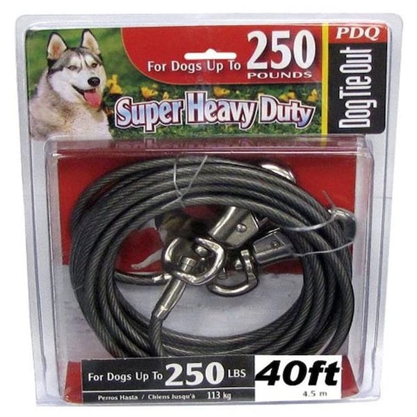 Pdq PDQ Q6840-000-99 40 ft. Super Beast Dog Tie Out Cable - 2XL - 8298895