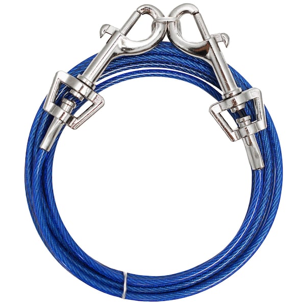 Orrville PDQ Blue / Silver Vinyl Coated Cable Dog Tie Out Medium - Q233000099