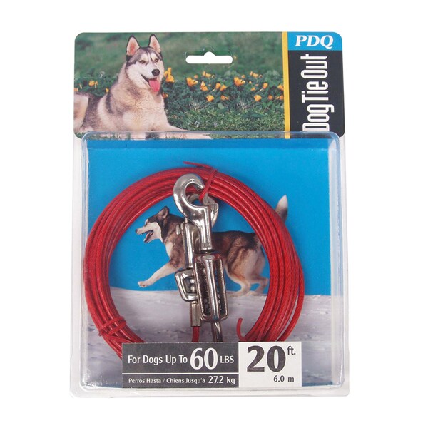 Orrville PDQ Red Vinyl Coated Cable Dog Tie Out Large - Q3520SPG99