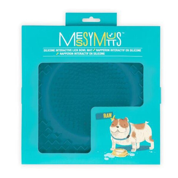 Messy Mutts Theraputic Lickin Dog Bowl, Blue - 628043607262