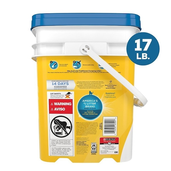 Tidy Cats Lightweight Instant Action Clumping Cat Litter, 17 lb Pail - 16504