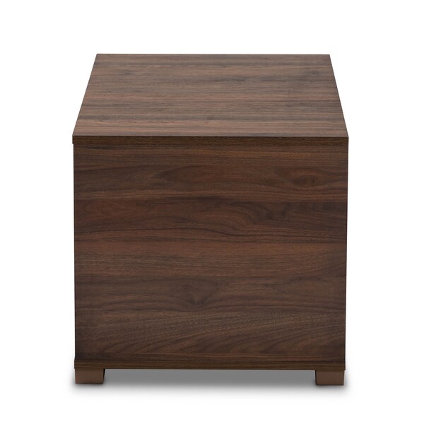 Baxton Studio Jasper Walnut Brown Finished 2-Door Wood Cat Litter Box Cover House - 157-9544