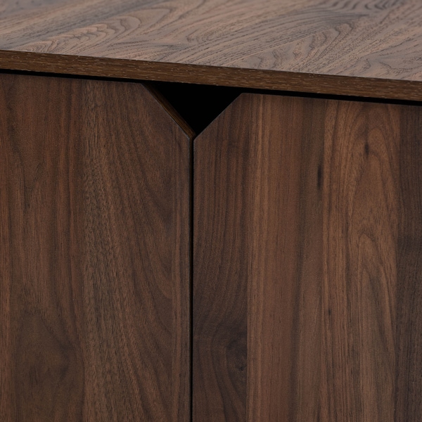 Baxton Studio Jasper Walnut Brown Finished 2-Door Wood Cat Litter Box Cover House - 157-9544