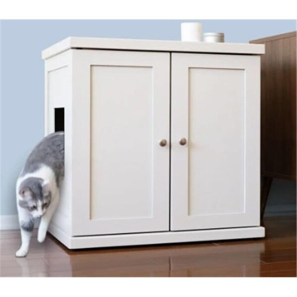 The Refined Feline 28 x 27.5 x 20 in. Deluxe Litter Box, White - Large - ERLB-LG-WH