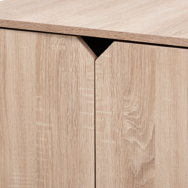 Baxton Studio Jasper Oak Finished 2-Door Wood Cat Litter Box Cover House - 157-9543