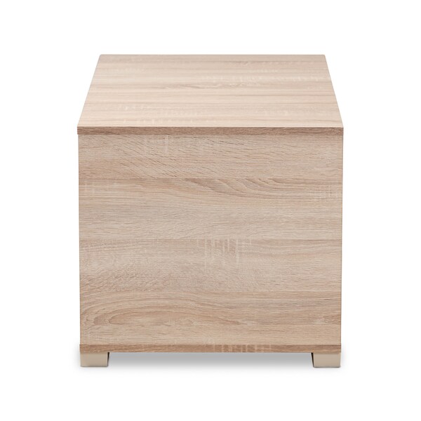 Baxton Studio Jasper Oak Finished 2-Door Wood Cat Litter Box Cover House - 157-9543