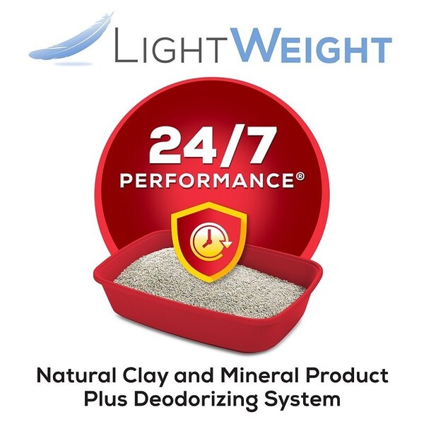 Tidy Cats Lightweight 24/7 Performance Clumping Cat Litter, Clay, 17 lb Pail - 15367