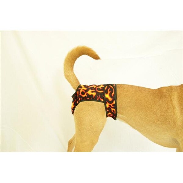 Seasonals Seasonals 41112HFL Washable Female Dog Diaper; Hot Flames - Medium - 41112HFL