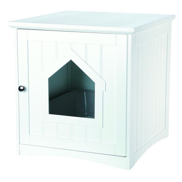 Partyanimal Wooden Cat Home & Litter Box; White - PA30751
