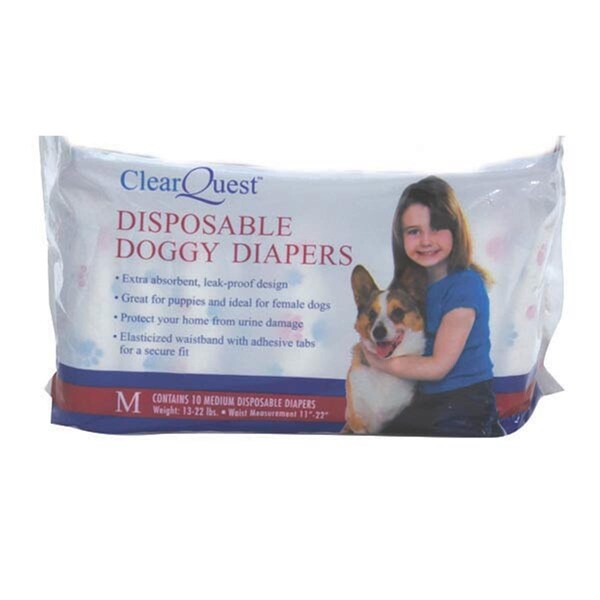 Pet Pals ClearQuest Disposable Doggy Diapers Med - US948 15